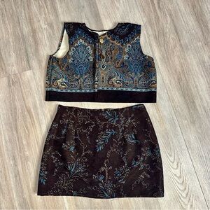 Briggs petite Y2K top and skirt set